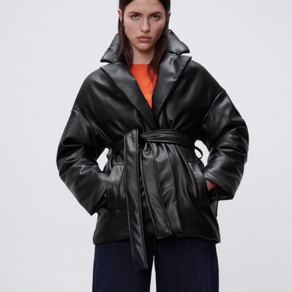 Zara leather jacket , New size S -M loose style